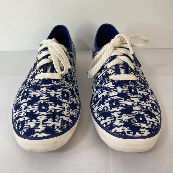 Keds Women's 9.5 Blue White Champion Ikat Oxford Tennis Shoes - Picture 3 of 9